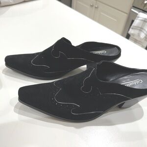 Coldwater creek black suede heels size 10 brand new